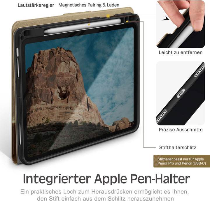 KingBlanc Hülle für iPad Air 11 Zoll 2024, Air 5. Generation 2022 & Air 4. Gen 2020 10,9 Zoll mit St