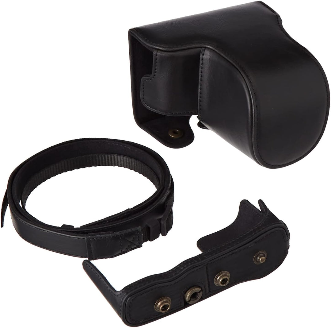 MegaGear MG1451 Olympus PEN E-PL9 (14-42mm) Ever Ready Leder Kamera-Case mit Trageriemen - Black Sch