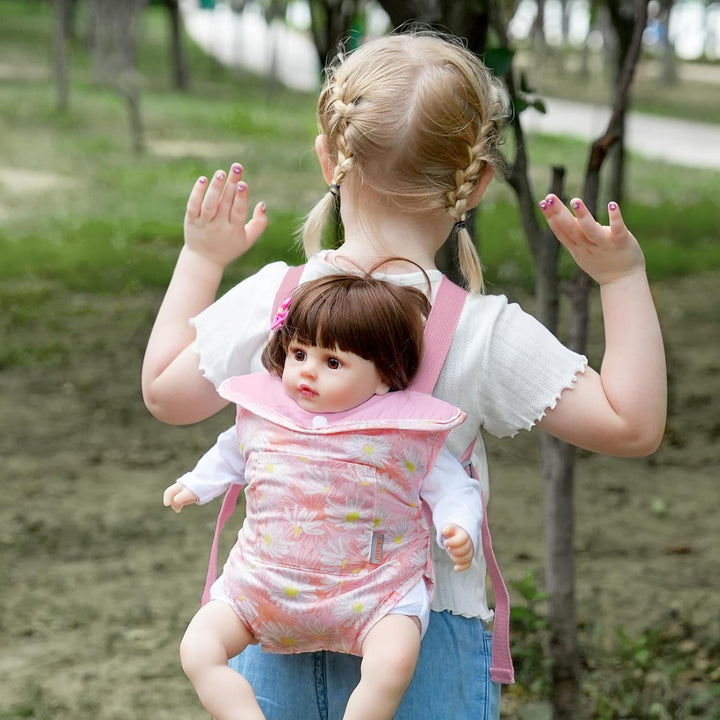 GAGAKU Puppentrage Puppen Bauchtrage Puppen Tragesitz Puppenzubehör mit Verstellbaren Trägern, Chamo
