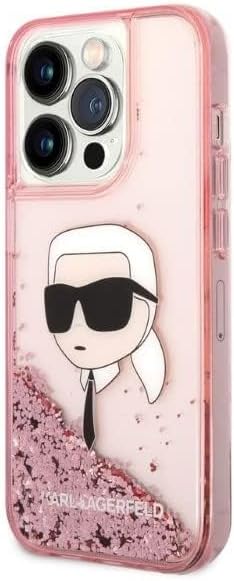 KARL LAGERFELD KLHCP14LLNKHCP Hülle für iPhone 14 Pro 6,1" rosa hardcase Glitter