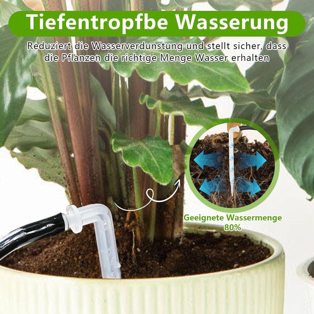 Automatische Bewässerung, Bewässerungssystem für 15 Topfpflanzen, Zeitgesteuertes Bewässerungssystem