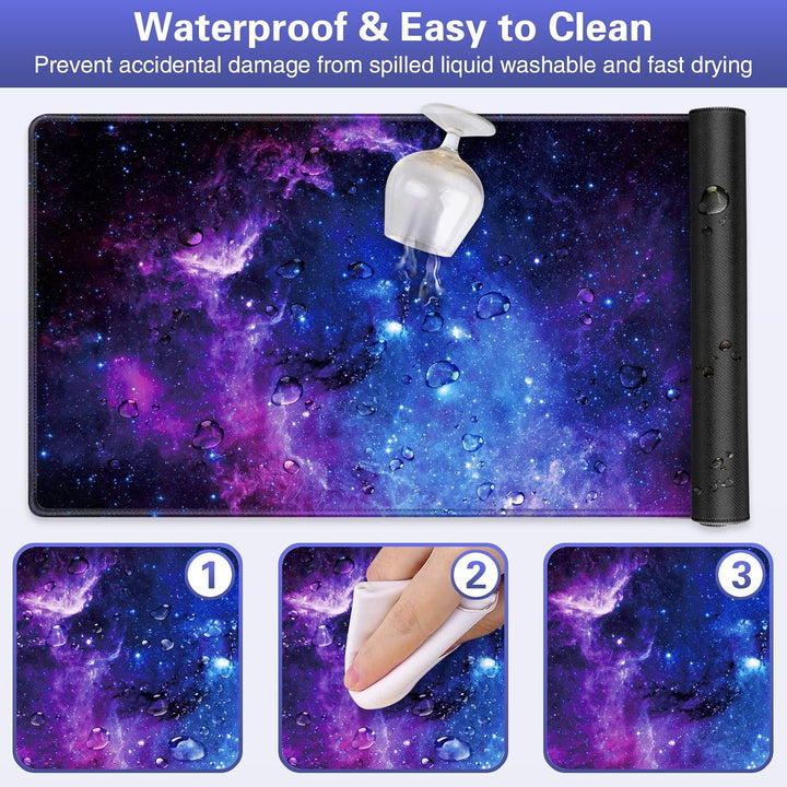 Gaming Mauspad XXL 900 x 400 mm- Mousepad Gross Schreibtischmatte Vernähte Kanten WassXerdicht Anti-