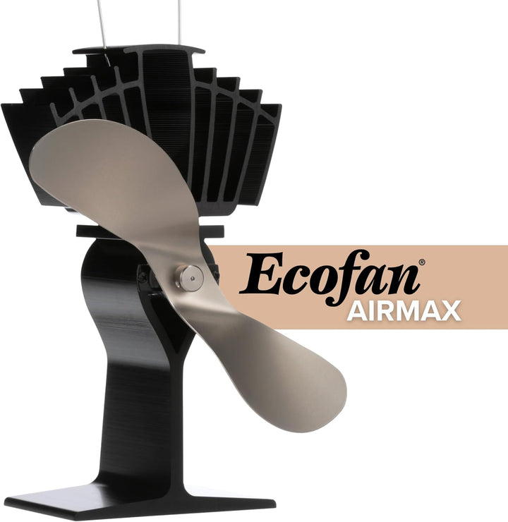 Ecofan AirMax, klassischer Stil, wärmebetriebener Holzofenventilator, 297 m³/h, 812AMKBX, 228 mm Flü