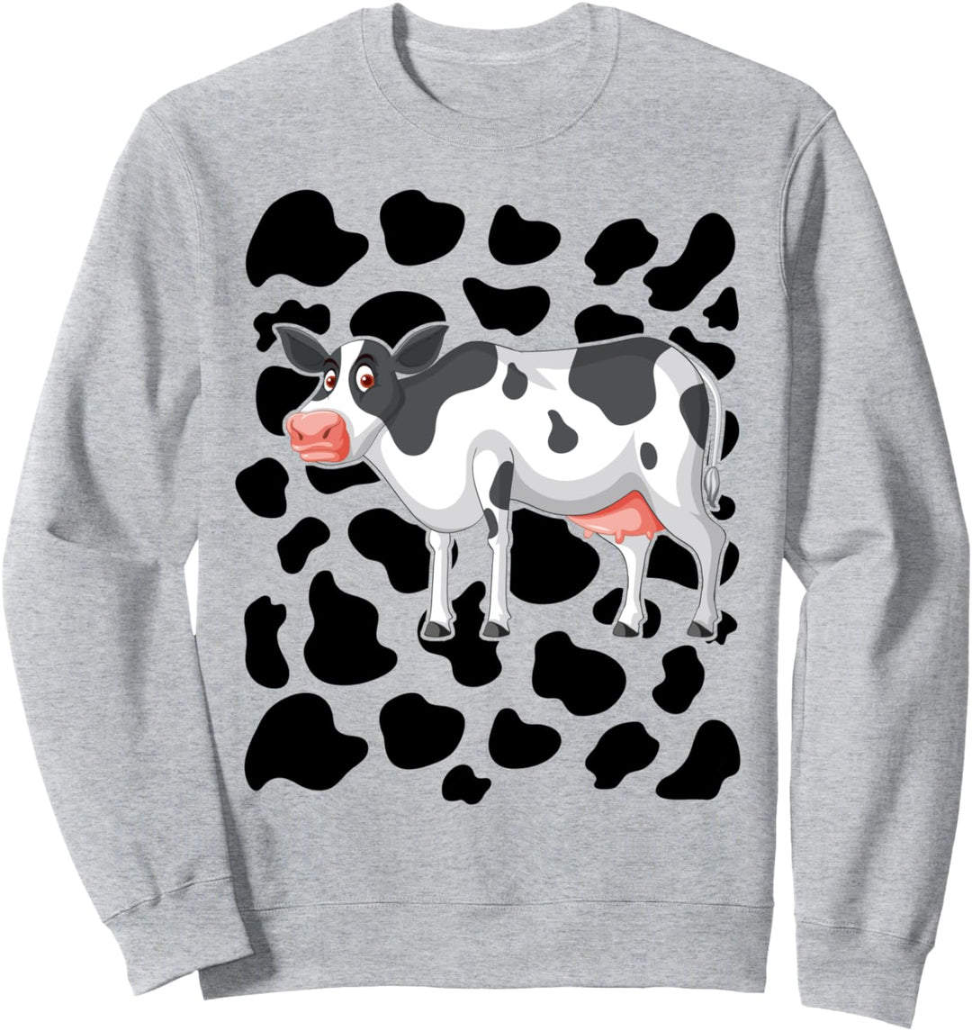 Kuh-Druck-Idee für Kinder und Halloween-Kostüm mit Kuhmotiv Sweatshirt