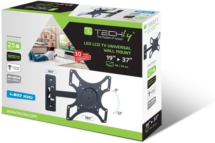 Techly ICA-LCD-2901 Wandhalterung LCD 48.26 cm (19 Zoll)-93.98 cm (37 Zoll) neig/drehbar 2 Gelenke S