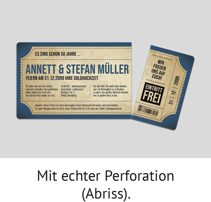 Kartenmachen.de Individuelle Foto Goldhochzeit Hochzeitseinladungen ab 10 bis 100 Stück selbst gesta