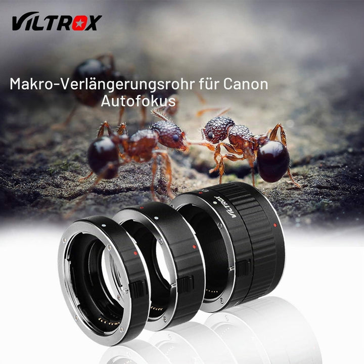Viltrox DG-C Zwischenringe Autofokus AF Makro Verlängerungsring-Set 36mm+20mm+12mm für Canon EF&EF-S