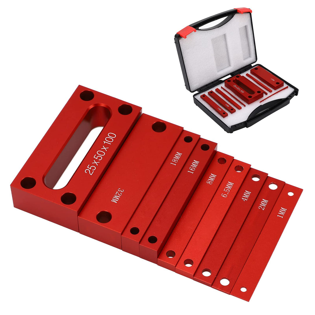 9 -pcs -Höhenmesssteine Blöcke Aluminiumlegierung Holzbearbeitung Setup -Riegel Präzision für Rout