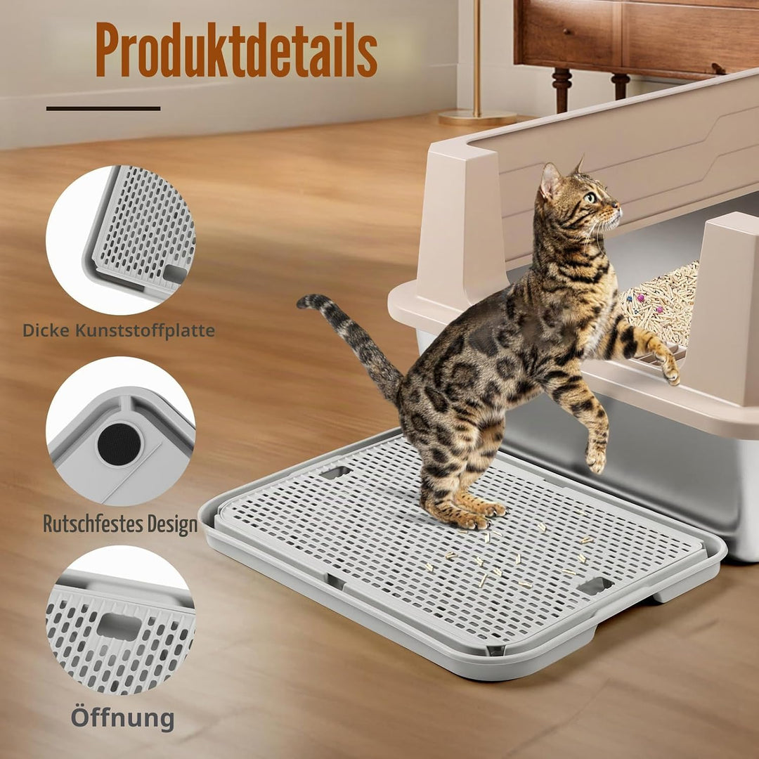 grosse Katzentoilette Rampe Matte, 42x30CM Katzentreppe, Katzenstreu Catcher für automatische selbst