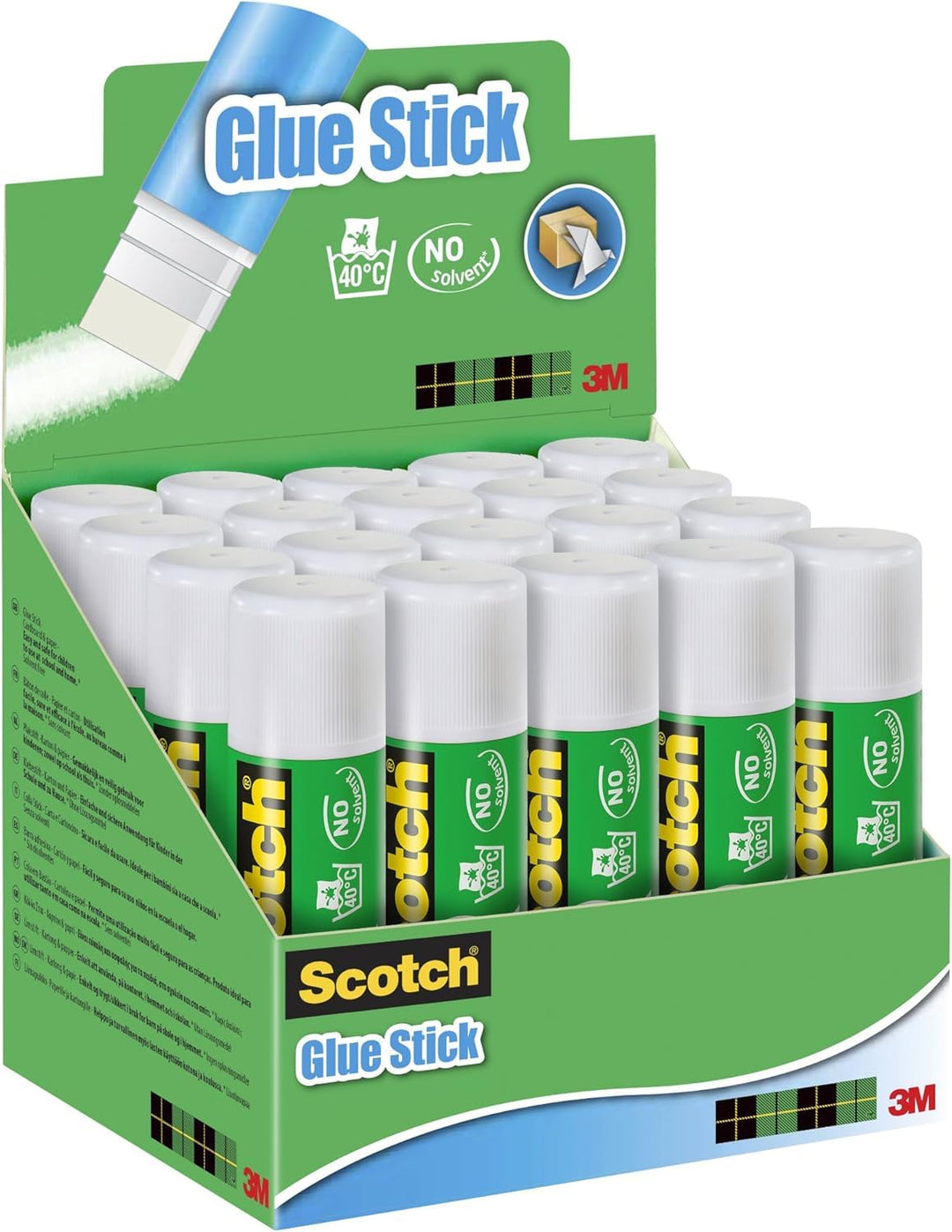 Scotch Permanent Klebestift - 1 Packung mit 20 Klebesticks ohne Lösungsmittel - 21g pro Stick - Mehr