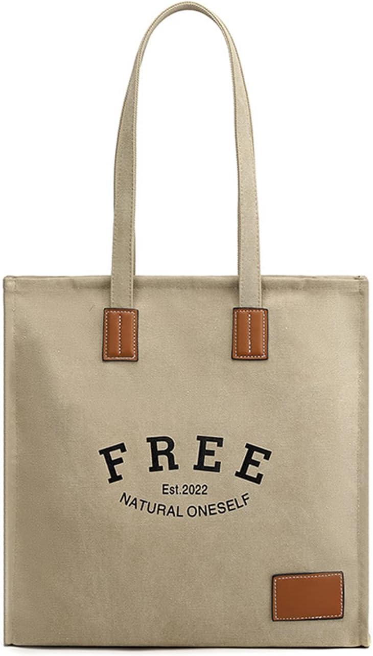 PORRASSO Retro Schultertasche Damen Segeltuch Handtasche Mädchen Tote Bag Shopper Henkeltasche für S