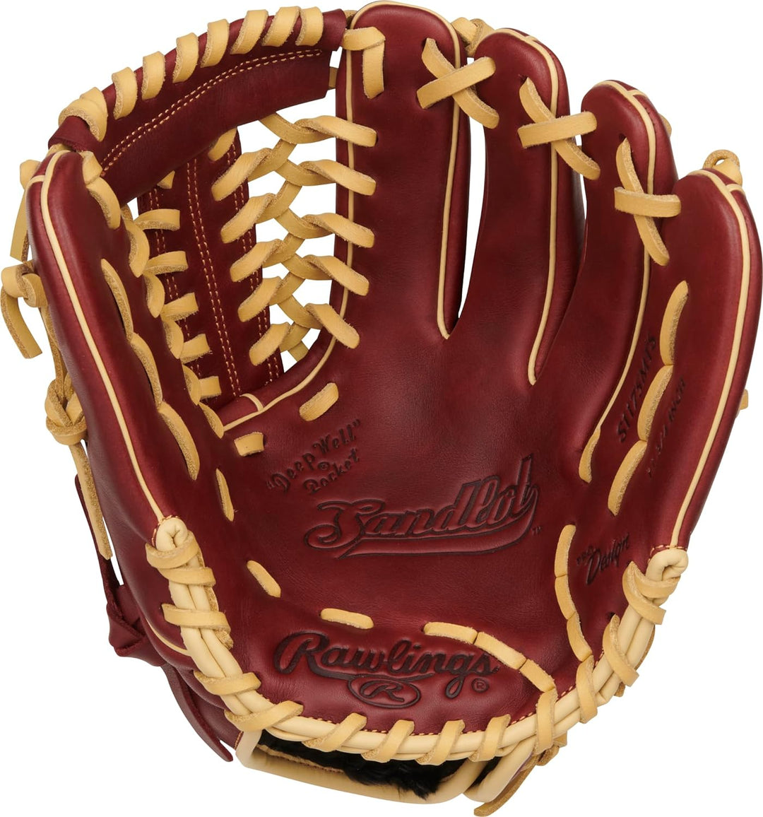 Rawlings Sandlot Baseball-Handschuh-Serie Rechte Hand Wurf Infield / Krug 29,8 cm – Trapeznetz – Bur