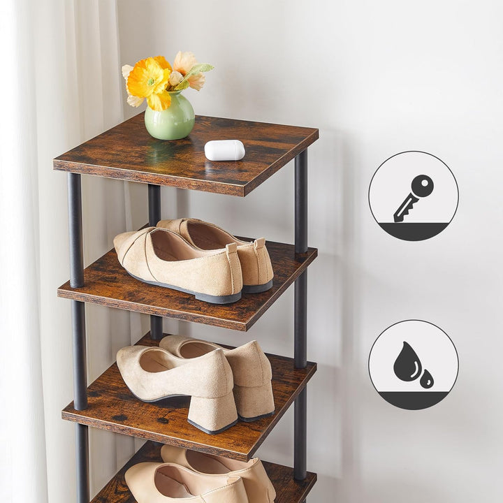 HOOBRO Schuhregal, 8-lagiges Eckschuhregal, schmales Schuhablage, Schuhschrank, Schuhständer, Flur,