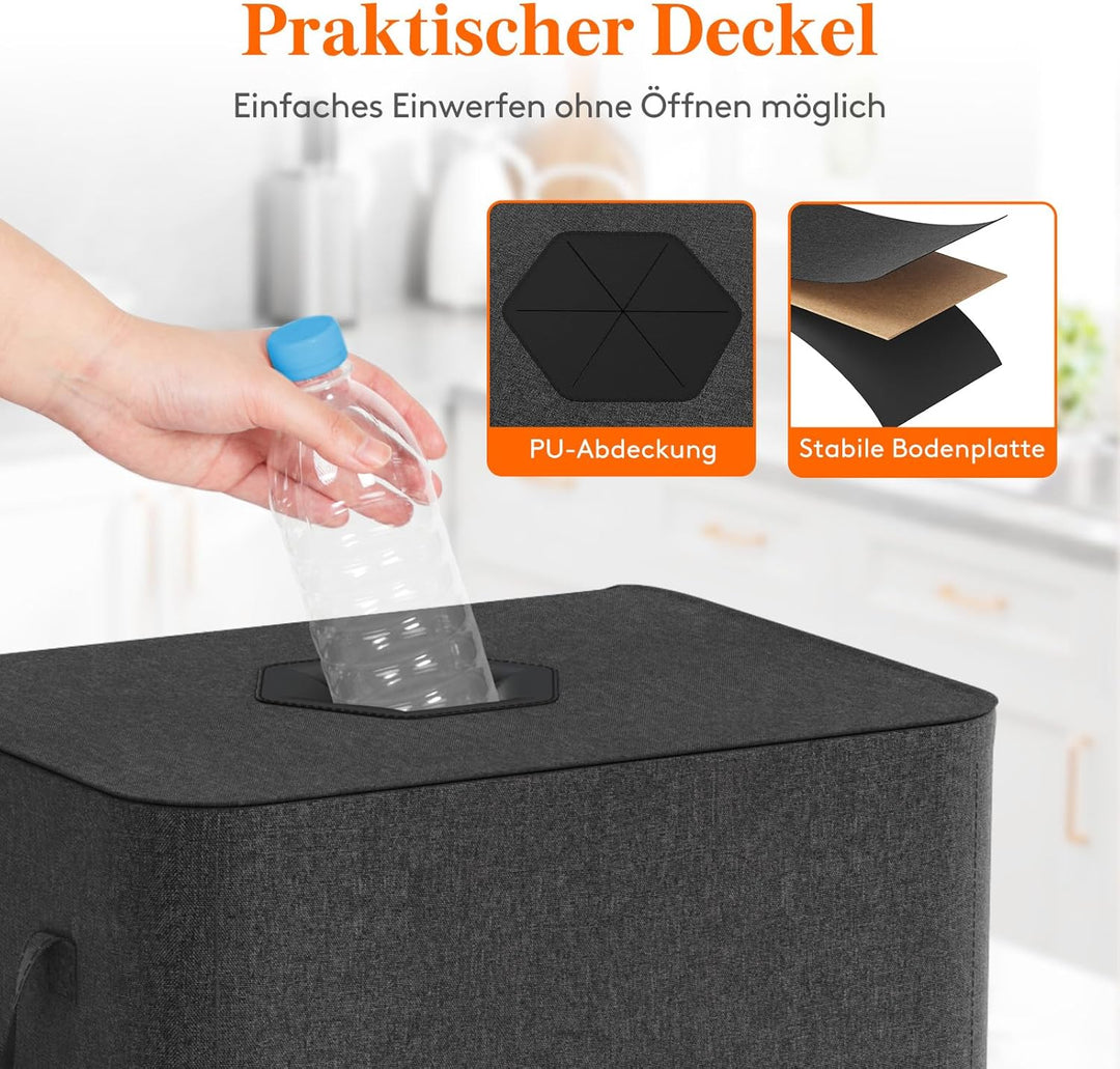 Lifewit 100L Pfandflaschen Sammelbehälter mit Deckel, Gross Pfandflaschen Aufbewahrung, Behälter Lee