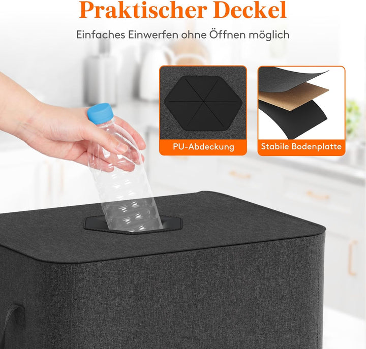 Lifewit 100L Pfandflaschen Sammelbehälter mit Deckel, Gross Pfandflaschen Aufbewahrung, Behälter Lee