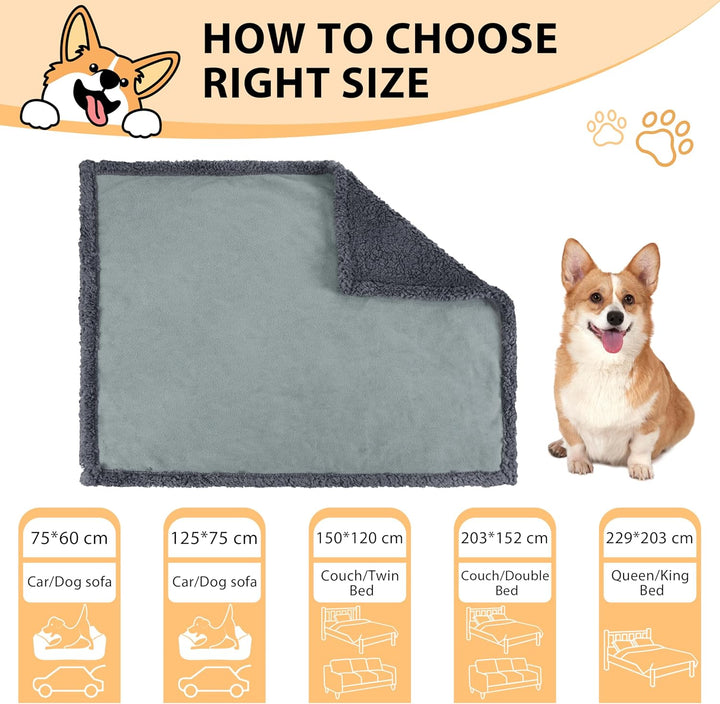 Hundedecke Wasserdicht, Waschbar Hundebett Plüsch und rutschfeste Mit Soft Sherpa Hundematte Haustie