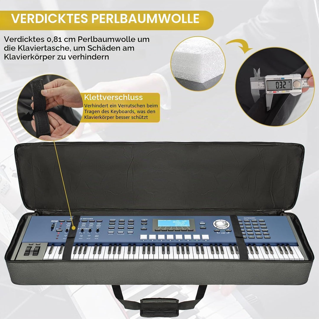 AKOZLIN Gigbag für 88 Tasten, tragbar, langlebig, für E-Piano, gepolstert, universal, wasserdicht, O