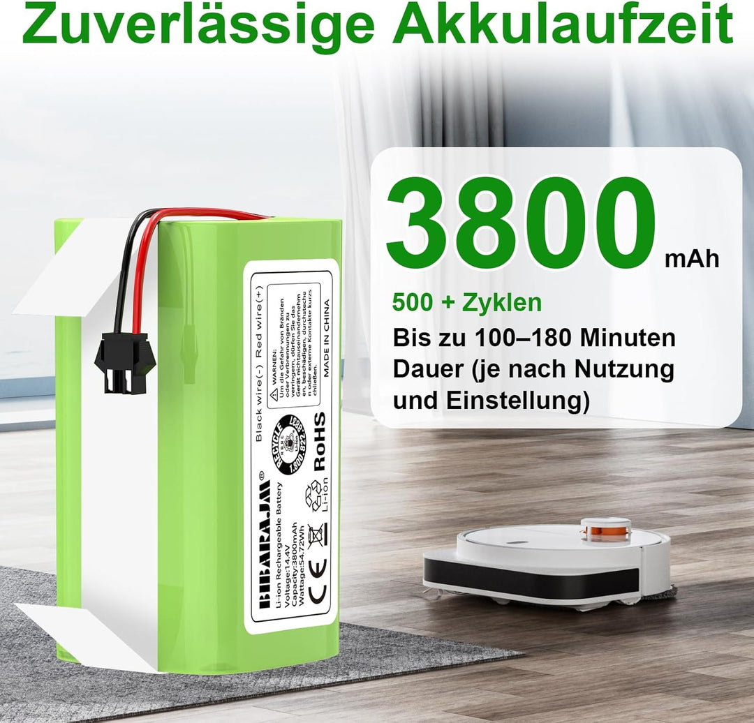 3800 mAh 14.4 V Ersatzakku für Eufy RoboVac 11 11S 11S Plus 11S MAX 12 15C MAX 30 30C 35C G10 Hybrid