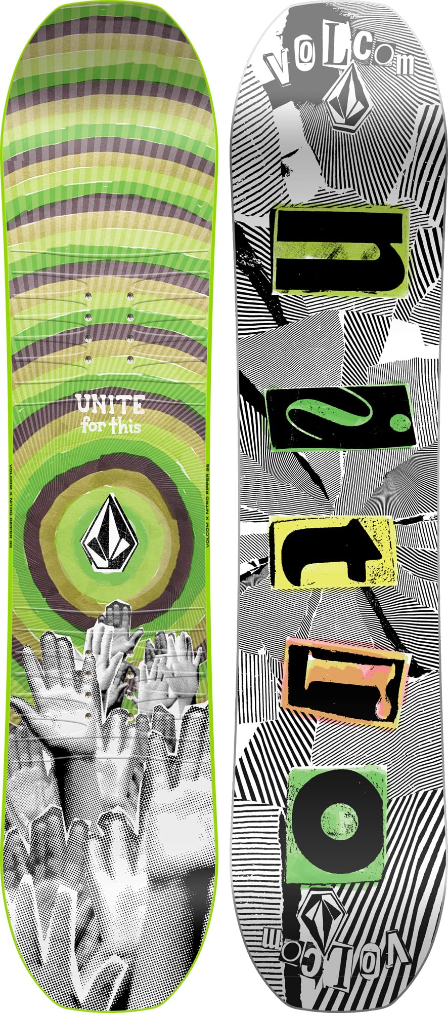 Nitro Jungen Snowboards Ripper Kids Xvolcom 23 All Mountain Freestyle Twin Board 096 Multicolour, 09