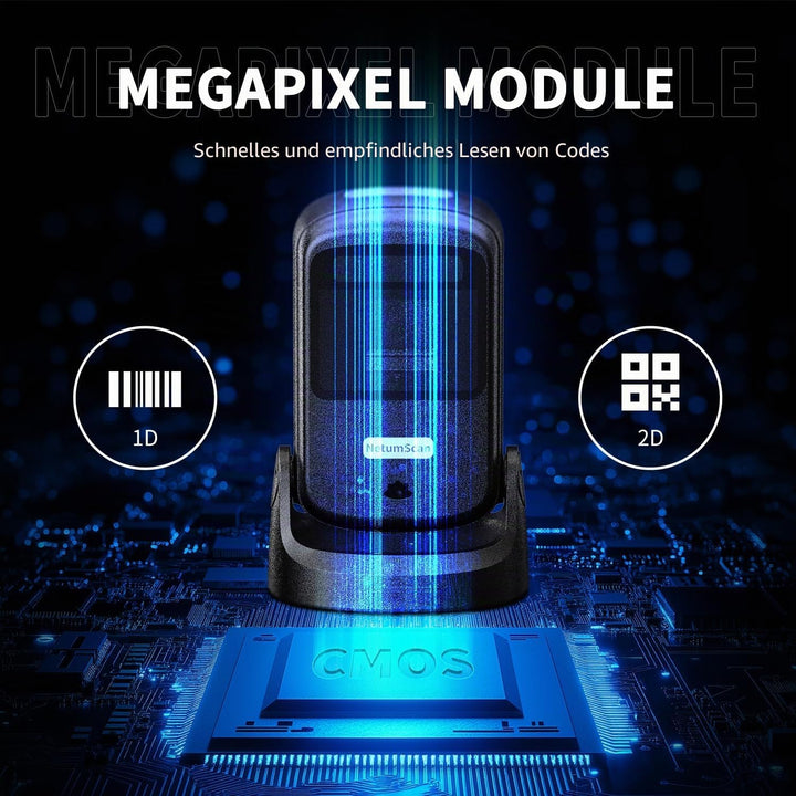 NetumScan Omnidirektionaler USB-Techniker für Supermärkte und Lager, kompatibel mit Windows/Mac/Linu