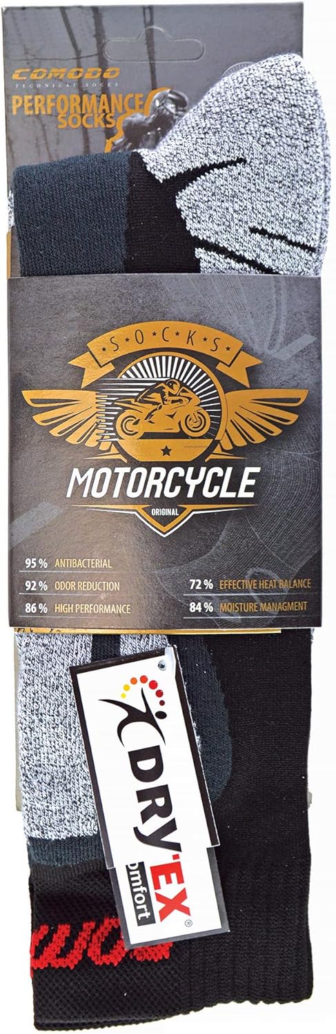 COMODO - Motorradsocken mit Protektoren | Funktionssocken für Sommer DRYTEX | Socken Motorrad für Mo