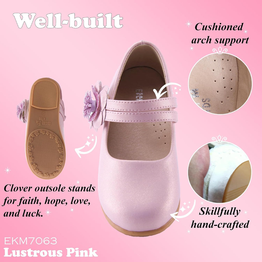 EIGHT KM - Kleinkind Mädchen Kleid Ballerinas Schuhe - Mary Jane Wohnungen - Prinzessin Hochzeit Sch