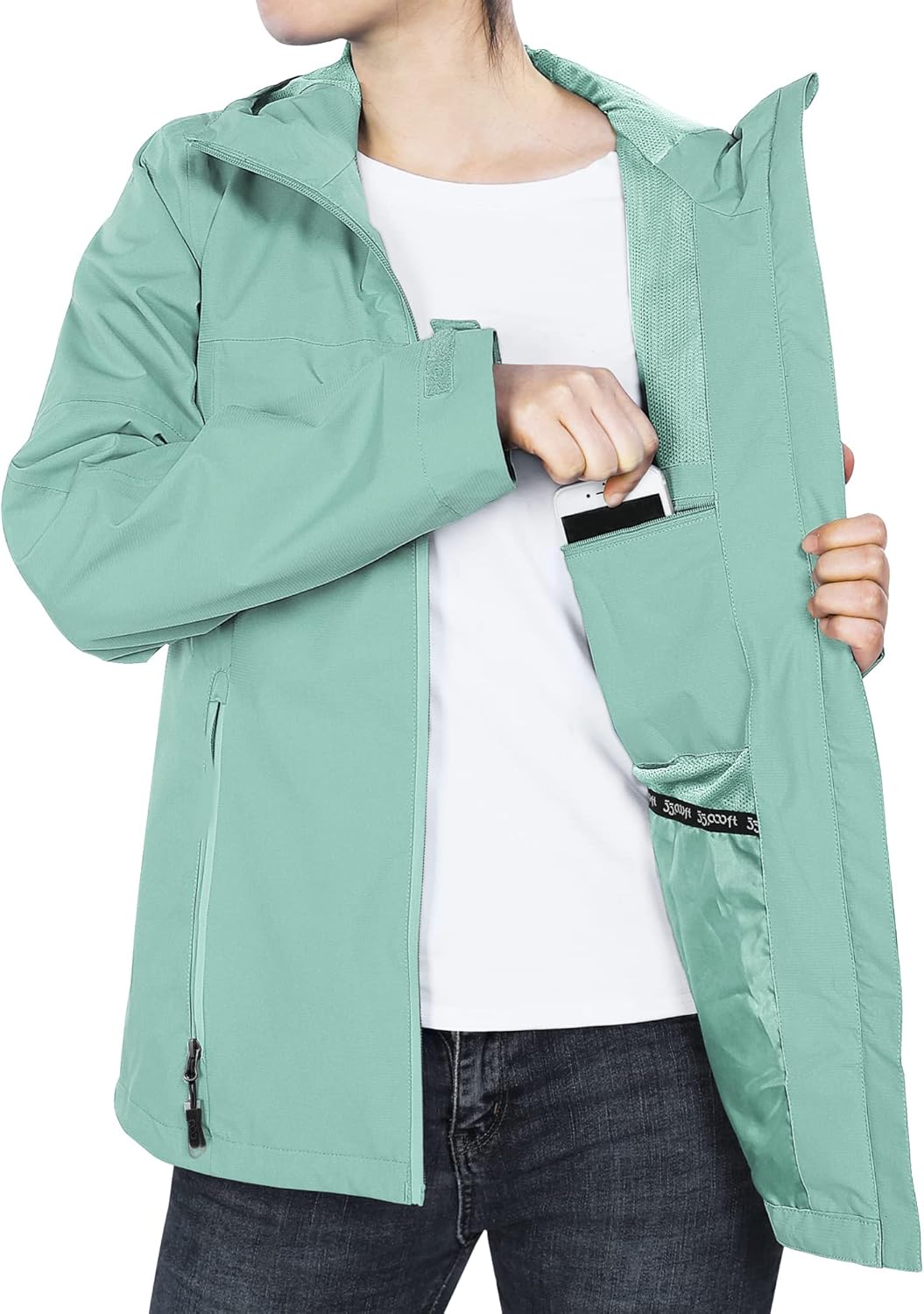 33,000ft Regenjacke Damen Wasserdicht Outdoorjacke Atmungsaktiv Herbst Übergangsjacke Leichte Jacke