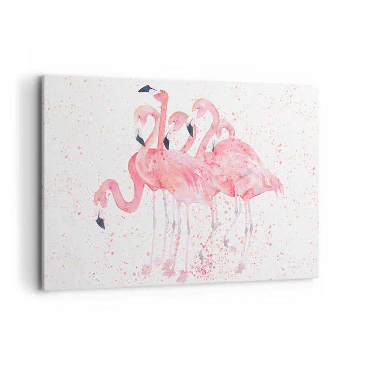 ARTTOR Bilder auf Leinwand 100x70cm Leinwandbild Flamingo Vogel Wasser Gross Wanddeko Bild Schlafzim
