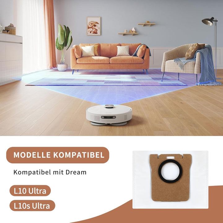 18 Zubehörset Anwendbar auf Dreame L10s Ultra / L10 Ultra, Dreame ersatzteile enthält 1 x Hauptbürst