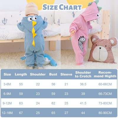 Baby Overall Winter Schneeanzug Baby Dinosaurie Fleece Strampler Wärmer Winter Overall Jumpsuit für