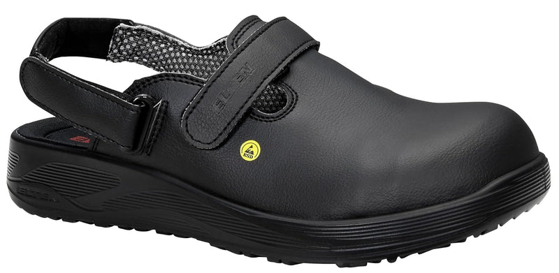 ELTEN Clog Michel Black ESD OB, Damen und Herren, Textil, leicht, klassisch, Schwarz 44 EU, 44 EU