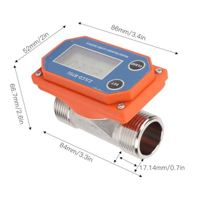 Digitaler Wasserzähler Edelstahl Durchflusssensor Säure Alkali beständiger Wassermengenzähler Wasser