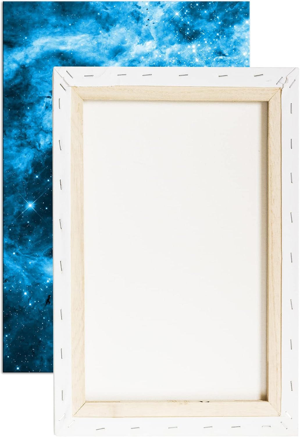 deyoli auffallend bunte Galaxie Format 100x70 Effekt: Monocrome Blau als Leinwandbild, Motiv fertig