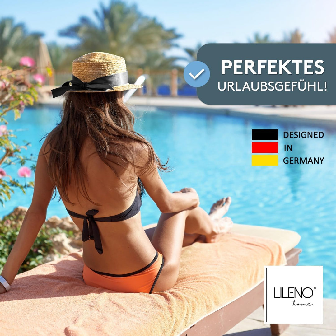 LILENO HOME Sonnenliege Auflage als [1er Set - Rollliege] in Creme - Gartenliegen Auflage perfekt fü