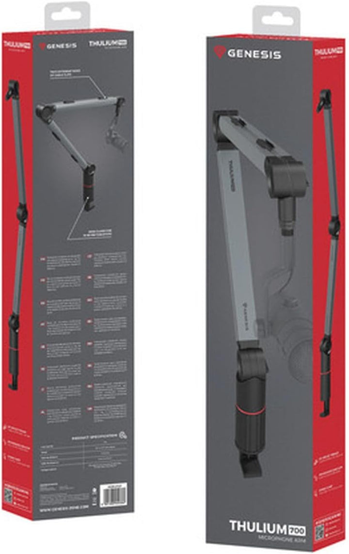Genesis Thulium 700 Mikrofonarm – Robuster, Einstellbarer Mikrofonhalter für Gaming, Streaming & Con