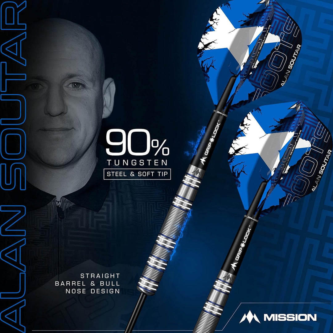 Mission Alan Soutar Blue & White 90% - Steeldarts 26 Gramm