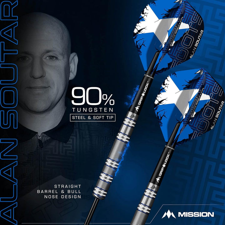 Mission Alan Soutar Blue & White 90% - Steeldarts 26 Gramm
