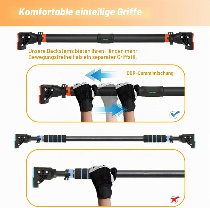 Klimmzugstange für Türrahmen ohne Schrauben mit innovativer Gewindesperre für sicheren Halt – Pull U