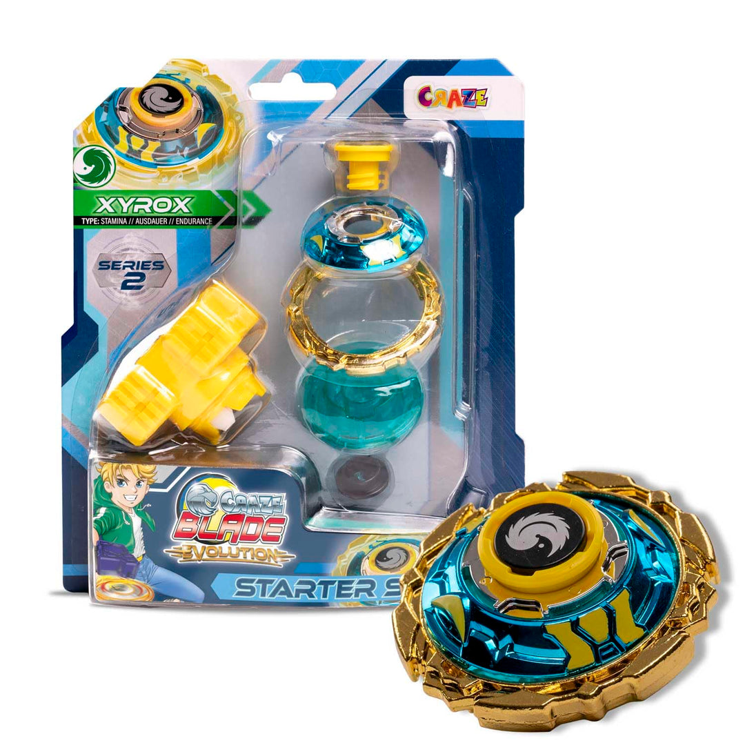 CRAZE Blade Kampfkreisel - Starter Set Evolution Xyrox - Kreisel Metall sehr robust mit Launcher & R