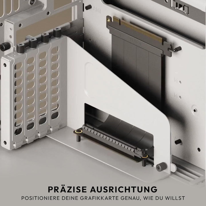 HAVN Universal Vertical GPU Kit Weiss – Vertikale Grafikkarten-Halterung mit PCIe 5.0 Riser-Kabel (1