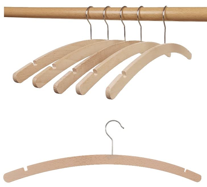 "Hagspiel" Kleiderbügel aus Buchenholz, 30 St. Einfachbügel roh, 42 cm lang, sehr platzsparend, Umwe