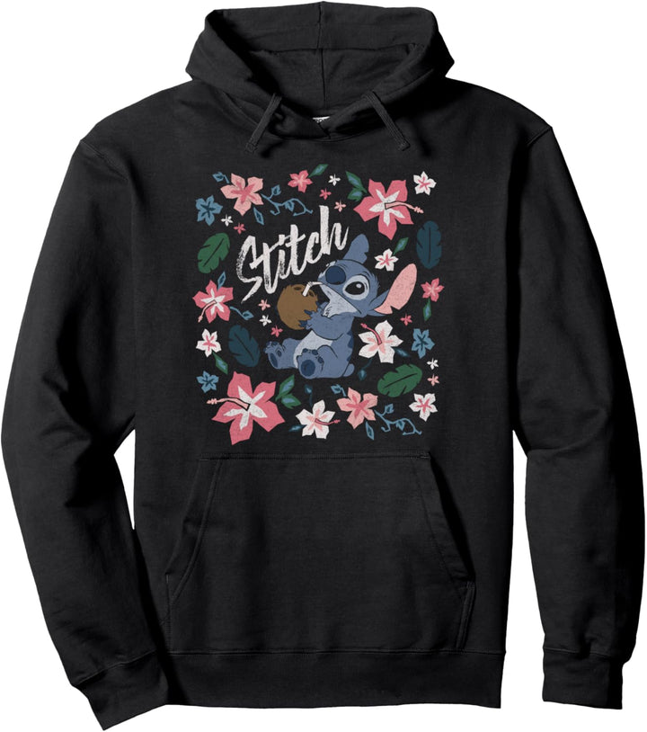 Disney Lilo & Stitch Floral Portrait Pullover Hoodie