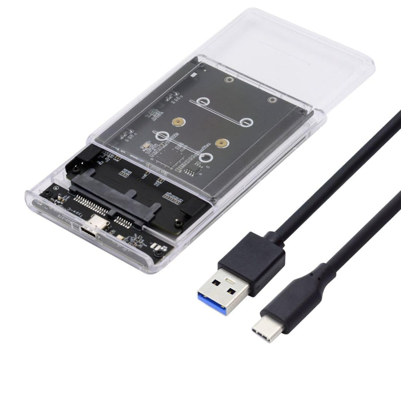 CY M.2 SATA SSD auf 2.5inch SATA Adapter,Dual NGFF B+M Key M.2 SSD auf USB C JOBD Raid0 Span Bridge