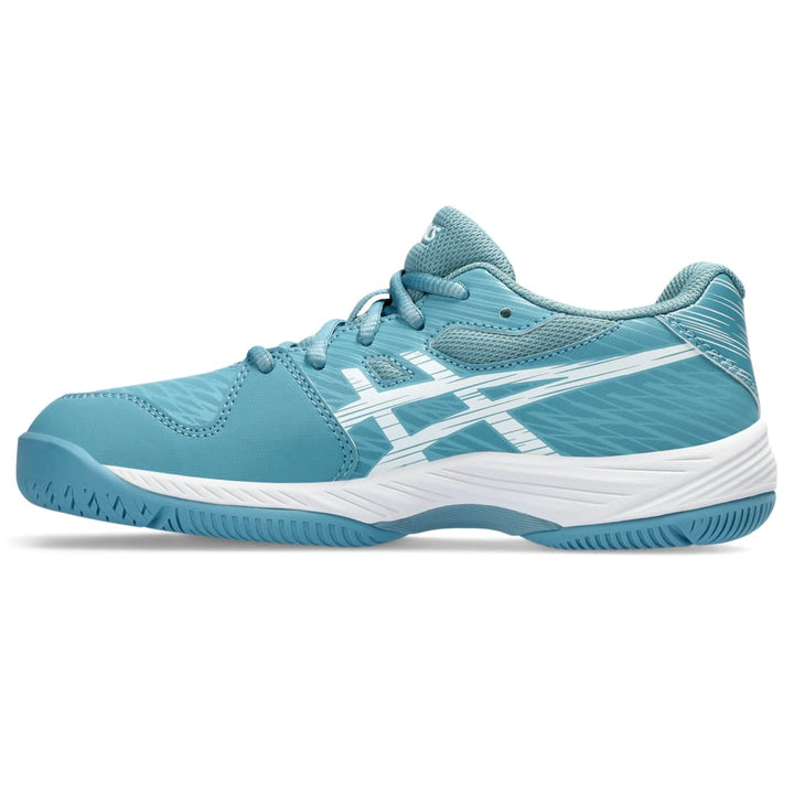 ASICS Jungen Gel-Game 9 Gs Clay/Oc Sneaker 34.5 EU Gris Blue White, 34.5 EU Gris Blue White