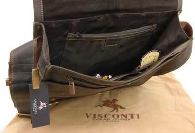 VISCONTI - Herren Leder Laptoptasche 15 16 Zoll - Schultertasche Extra Gross - Arbeitstasche für Lap