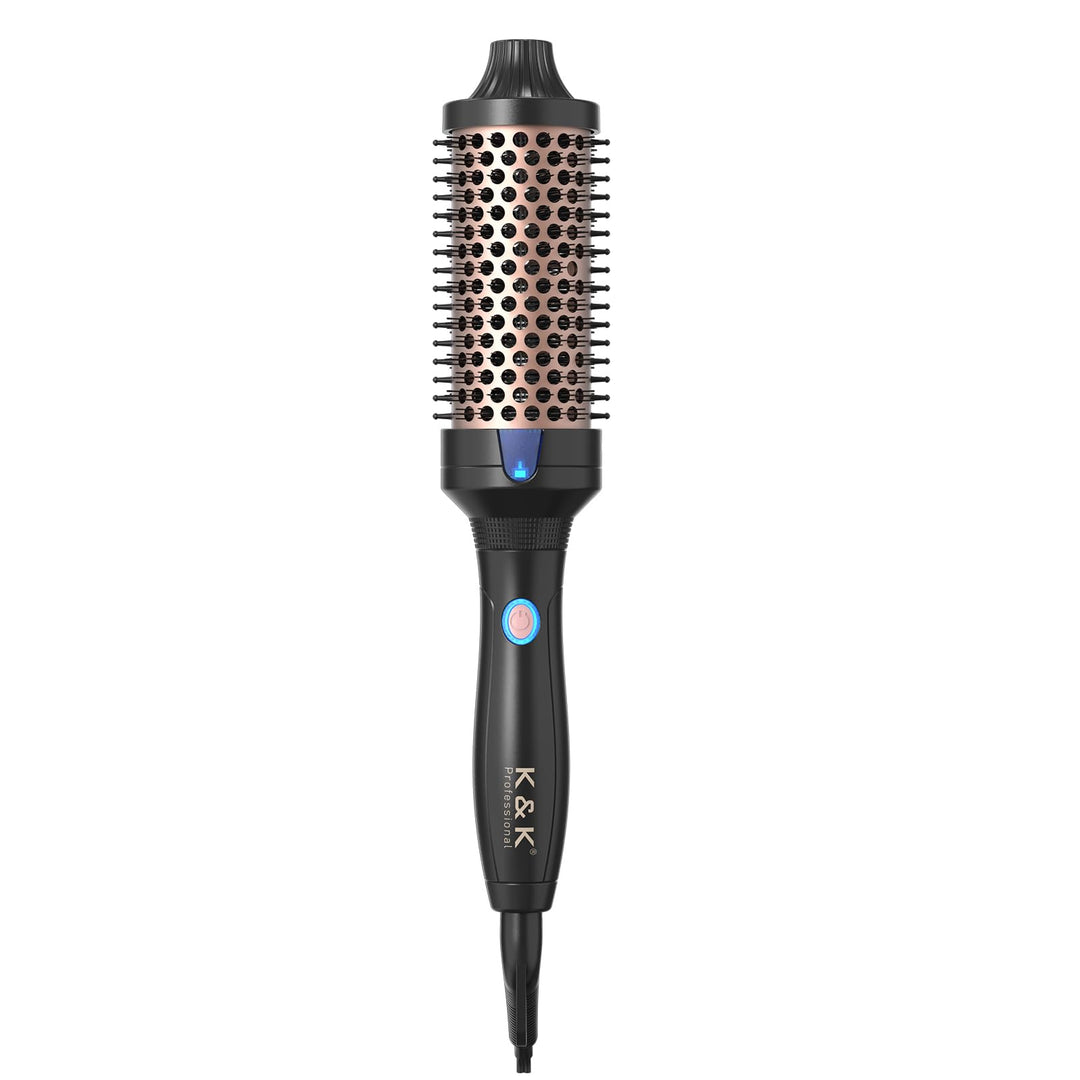 K&K Thermobürste Keratin Thermal Brush Protect Beheiztes Fass Heisse Haarbürste, Ionisch Glatt Schei
