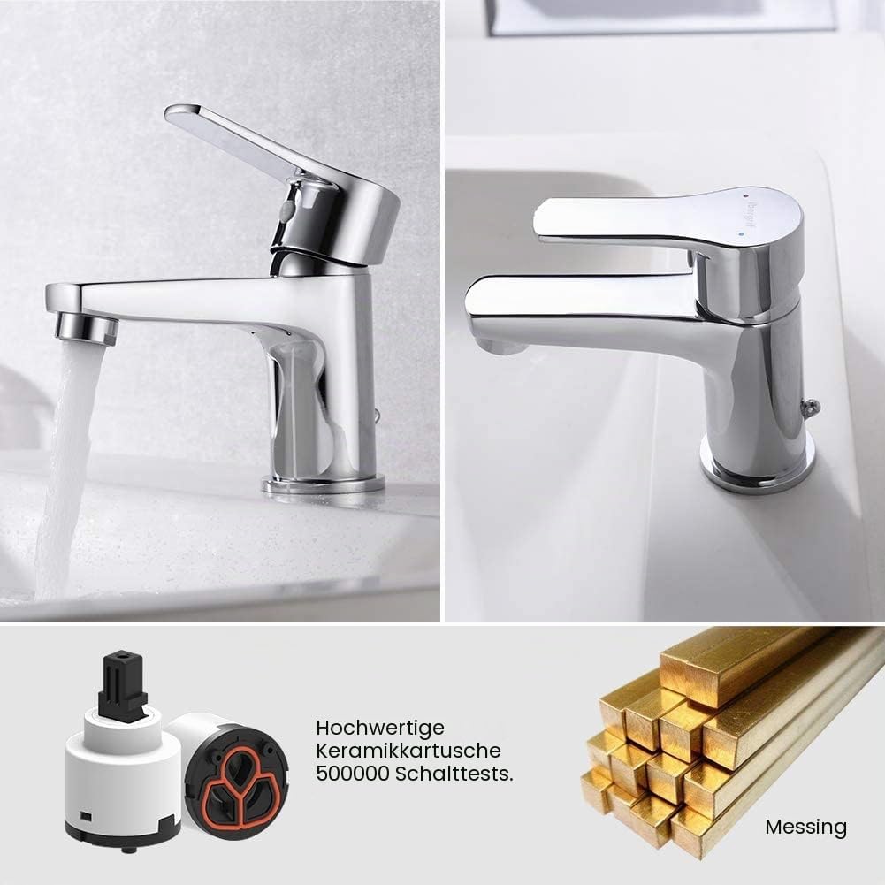 Ibergrif M11057 Wasserhahn Bad-Mischbatterie &amp; M20502, Universal Ablaufgarnitur POP UP- Anti-Blockin