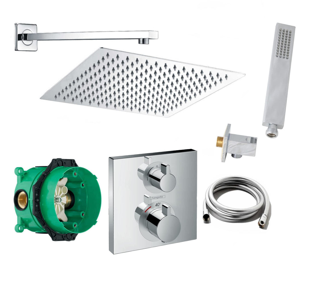 vanvilla Duschsystem mit Unterputz Duscharmatur von Hansgrohe Ecostat Square Thermostat und vanvilla