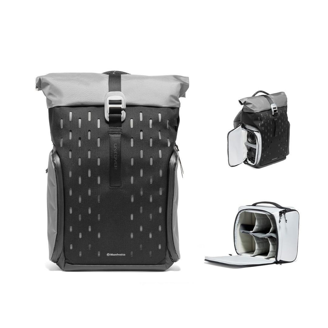 Manfrotto Uncover Kamerarucksack 24L, erweiterbarer Rolltop | wasserdichter Fotorucksack für Reise &amp;