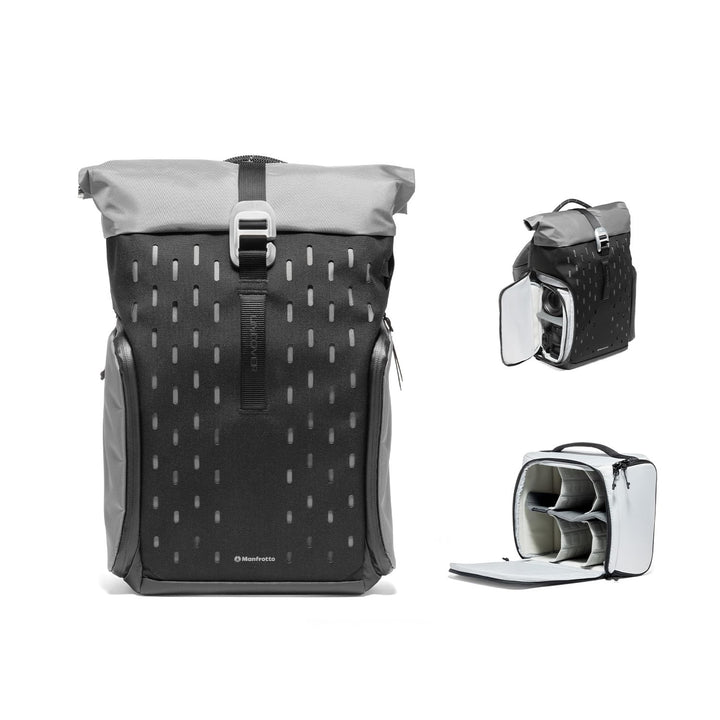 Manfrotto Uncover Kamerarucksack 24L, erweiterbarer Rolltop | wasserdichter Fotorucksack für Reise &amp;